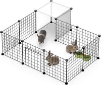 14 Panels DIY Metal Pet Fence Small Animals Playpen