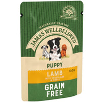 James Wellbeloved Puppy & Junior Grain Free Pouches - Lamb with Vegetables Dog Food