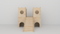 2-Tier Wooden Castle Rabbit Hutch House