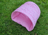 Yellow/White Dots Tunnel Cuddle Snuggle Rabbit Hutch Indoor Bed