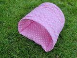 Yellow/White Dots Tunnel Cuddle Snuggle Rabbit Hutch Indoor Bed