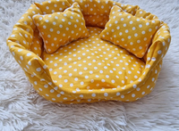Brown/White Hearts Snuggle Cuddle Cup With Pillow Guinea Pig Hutch Indoor Bed