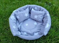 Grey Fleece Snuggle Cuddle Cups With Pillow Guinea Pig Hutch Indoor Bed