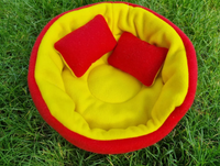 Blue/Yellow Fleece Snuggle Cuddle Cup With Pillow Guinea Pig Hutch Indoor Bed
