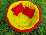 Blue/Yellow Fleece Snuggle Cuddle Cup With Pillow Guinea Pig Hutch Indoor Bed