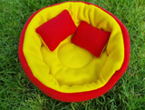 Red/Yellow Fleece Snuggle Cuddle with Pillow Guinea Pig Hutch Indoor Bed