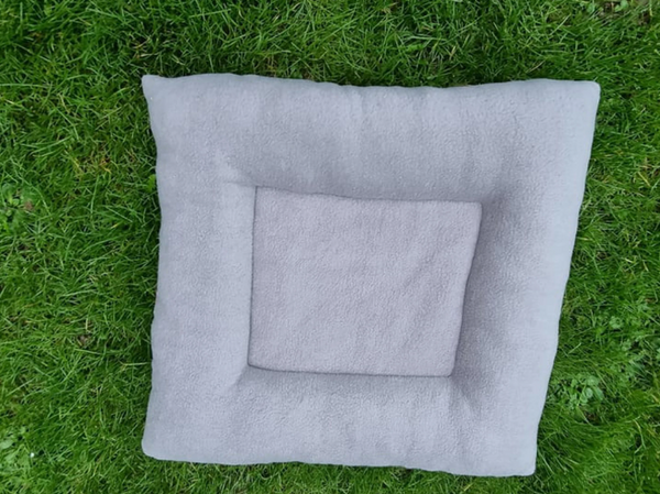 Grey Fleece Snuggle Guinea Pig Rabbit Hutch Indoor Bed