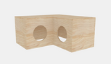 1 Tier 2 Holes Wooden Hamster Cage Tunnel
