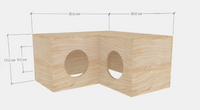 1 Tier 2 Holes Wooden Hamster Cage Tunnel