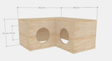 1 Tier 2 Holes Wooden Hamster Cage Tunnel