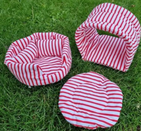 Candy Cane Snuggle Cuddle Cup Bowl With Pad, Pillow & Tunnel Guinea Pig Hutch Indoor Bed