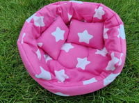 Pink/White Star Snuggle Cuddle Cup With Pillow Guinea Pig Hutch Indoor Bed
