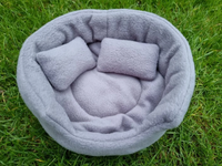Grey Fleece Snuggle Cuddle Cups With Pillow Guinea Pig Hutch Indoor Bed