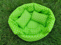 Green/White Dots Snuggle Cuddle Cup With Pillow Guinea Pig Hutch Indoor Bed