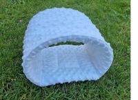 White Fleece with Bubbles Cuddle Snuggle Tunnel Rabbit Hutch Indoor Bed