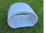 White Fleece with Bubbles Cuddle Snuggle Tunnel Rabbit Hutch Indoor Bed