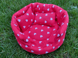 Red/White Hearts Snuggle Cuddle Cup With Pillow Guinea Pig Hutch Indoor Bed