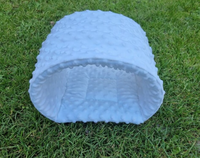 White Fleece with Bubbles Cuddle Snuggle Tunnel Rabbit Hutch Indoor Bed