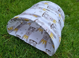 Grey Bunnies Tunnel Cuddle Snuggle Rabbit Hutch Indoor Bed