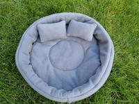 Grey Fleece Cuddle Bowls with Pillows Rabbit Hutch Indoor Bed
