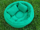 Dark Grey Fleece Round Cup Cuddle Bowl With Pad & Pillow Guinea Pig Hutch Indoor Bed