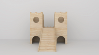 2-Tier Wooden Castle Guinea Pig Hutch House