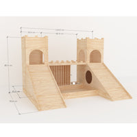 Two Towers Turrets With Feeder Rabbit Hutch House
