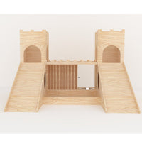 Two Towers Turrets With Feeder Rabbit Hutch House