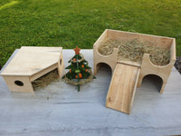 Eckspielhaus, Schloss und Weihnachtsbaumfutterstation für Meerschweinchen – das perfekte Geschenk