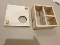 Wooden Maze Burrow Hide play exercise house 37cm x 28cm with lid small animal playhouse rodent hideaway hideout furniture