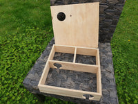 Wooden LARGE Maze Burrow Hide play exercise house 12"x12" with lid small animal hideaway furniture toy