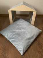 Cat Hut House Bed With Mattress, Removable Cushion, Stylish Cat and Small Dog House, Cat Cave - Soft Velvet Fabric, Custom Sizes Available