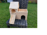 Guinea Pig House Castle Shelter Two Tiered Hideout Hideaway Hutch 18''x10''x17'' Small Animal Exercise Playhouse Toy