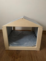 Cat Hut House Bed With Mattress, Removable Cushion, Stylish Cat and Small Dog House, Cat Cave - Soft Velvet Fabric, Custom Sizes Available