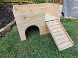 Big Castle Rabbit hutch house  (2 drilled holes at the back)