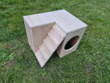 Maison d'angle pour petits rongeurs avec escaliers 27 cm x 21 cm x 21 cm