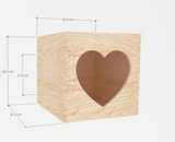 Maison de clapier pour cochon d'Inde en forme de cœur de Saint-Valentin 
