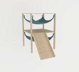 2 Tiered Double With Stand, Ramp & Viewing Terrace Guinea Pig Hutch Hammock