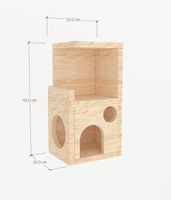 2 Tier Wooden Castle Chinchilla Cage