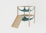 2 Tiered Double With Stand, Ramp & Viewing Terrace Guinea Pig Hutch Hammock