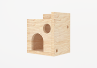 Square Castle With Rooftop Chinchilla Cage
