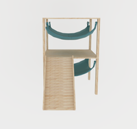 2 Tiered Double With Stand, Ramp & Viewing Terrace Guinea Pig Hutch Hammock