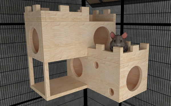 2 Tier Stylish Castle Chinchilla Cage PETSGANG