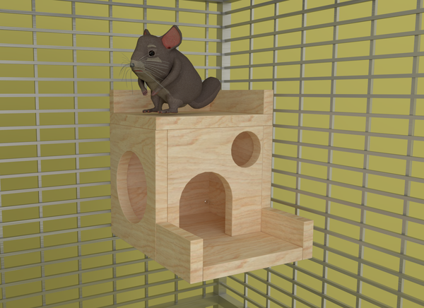 Square with Balcony Chinchilla Cage