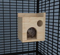 Square Castle With Rooftop Chinchilla Cage