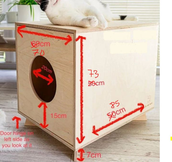 XL Cat litter tray enclosure hideaway furniture (hole in the back for plug)